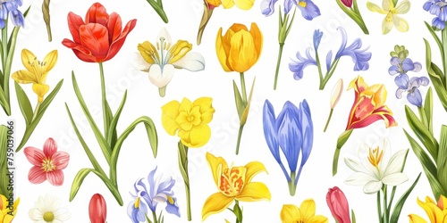 beautiful spring and summer flowers background