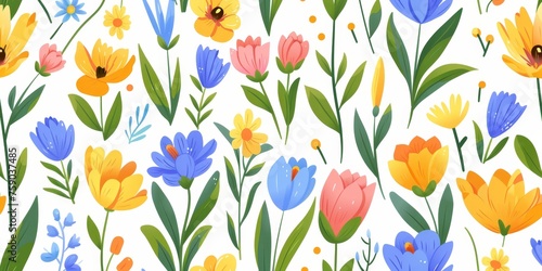 beautiful spring and summer flowers background