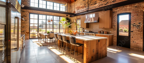 modern living room kitchen concept