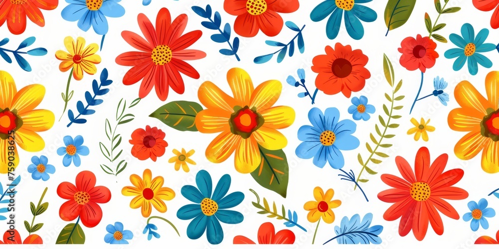 beautiful spring and summer flowers background