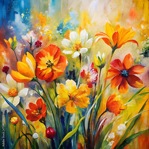oil painting of flowers  © IconicWave