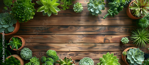 A selection of different types of succulents and indoor plants arranged on a wooden table, symbolizing the idea of home plants and the nurturing of indoor succulents.