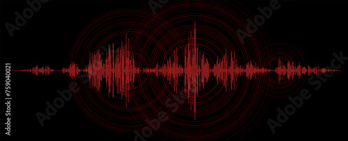 Earthquake Wave Seismic Diagram Background. Audio Sound Wave Diagram Concept. Design for Education and Science. Vector Illustration.