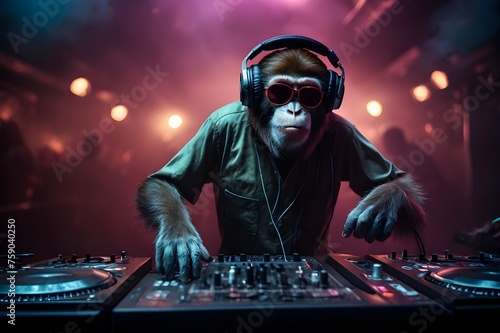 DJ monkey in the club