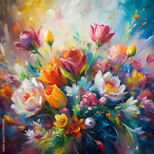 oil painting of flowers	
