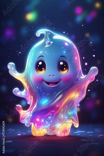 Cute Glowing Ghost: Magic of Rainbow Sparkle.