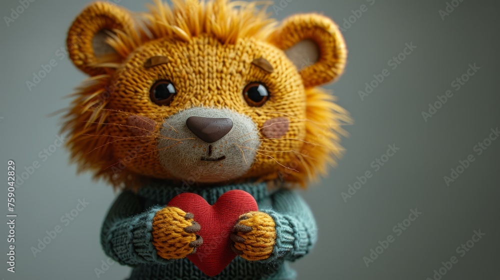 a close up of a stuffed animal with a heart on it's chest and a sweater on it's chest. a close up of a stuffed animal with a heart on it's chest and a sweater on it's chest.