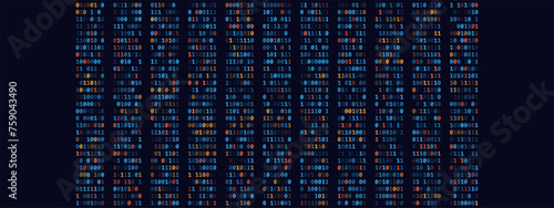 Abstract Technology Machine Code Background. Random Binary Hexadecimal Code. Matrix with Digits. Vector Illustration. Hacking, Cryptography, Malware, Reverse Engineering, Data Analysis Backdrop.