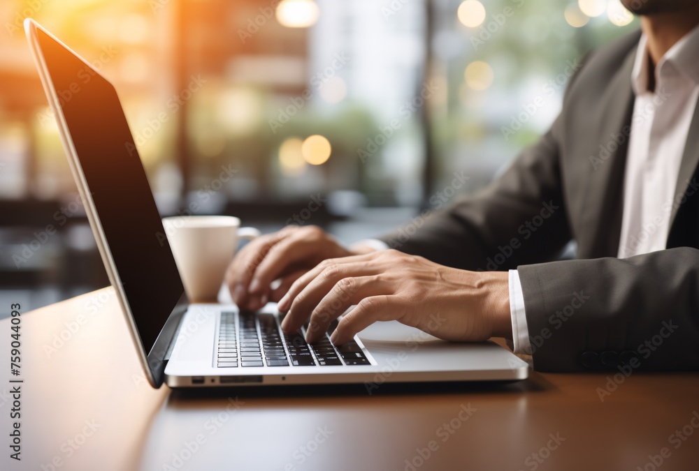 a person typing on a laptop