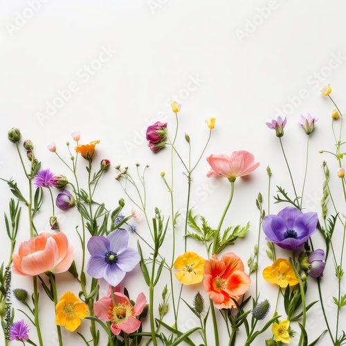 beautiful spring and summer flowers background © megavectors