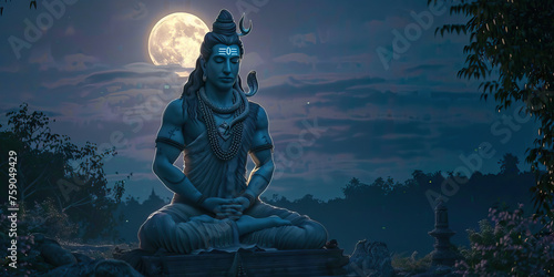 Maha Shivaratri, the Great Night of Lord Shiva, is observed with fasting, meditation, and night-long vigils, symbolizing devotion to Shiva and seeking blessings for spiritual enlightenment and liberat photo