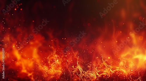 Fire flames background Abstract fire flames illustration, Generative AI