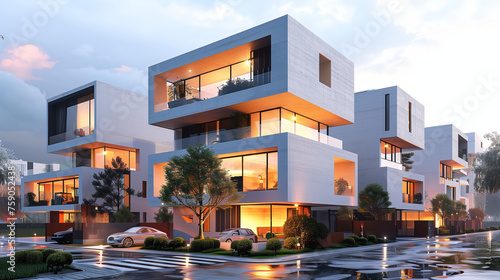  Evening Vistas of Modern Real Estate Homes - Unveiling Urban Construction