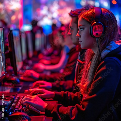 Young people at a gaming event