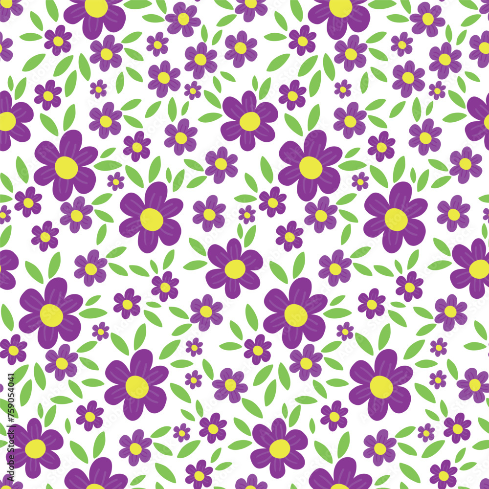 Pattern with flowers. Perfect for printing, textiles, wrapping paper. Vector illustration