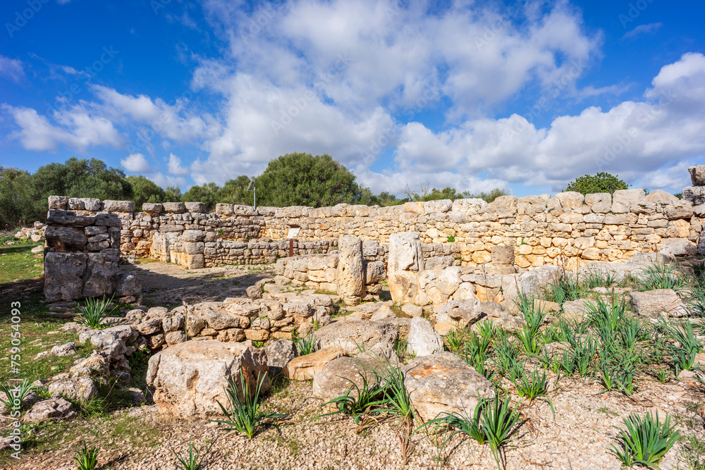 Hospitalet Vell archeological site, rooms in the walled enclosure, Majorca, Balearic Islands, Spain