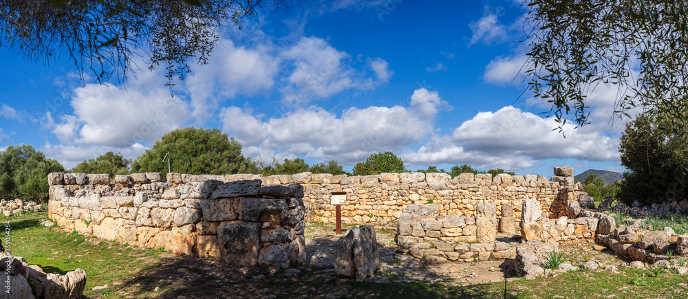 Hospitalet Vell archeological site, rooms in the walled enclosure, Majorca, Balearic Islands, Spain