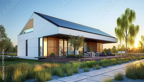 villa moderna lussuosa con impianto fotovoltaico