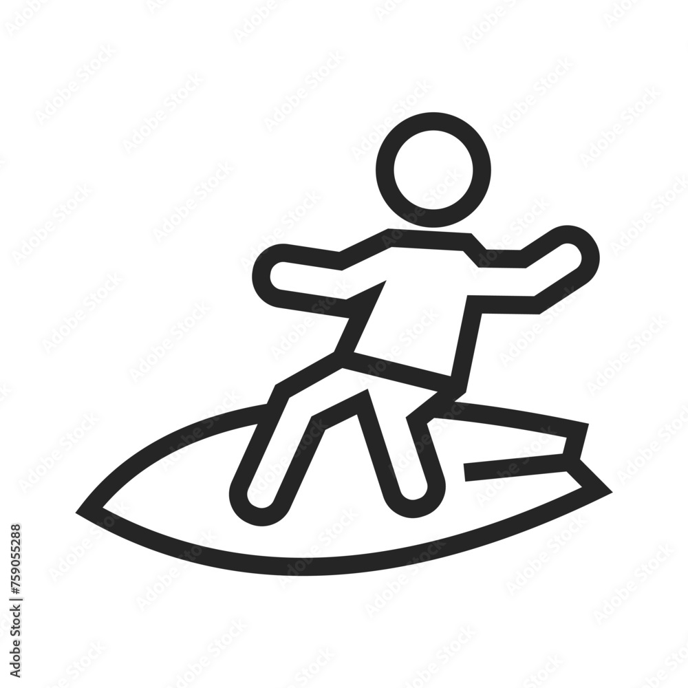 Surfing Icon, Isolated Outline Vector Icon in White and Black Colors. From Gestures Collection for Web, Mobile Apps, and UI Surfing Icon, Isolated Outline Vector Icon in White and Black Colors. From Gestures Collection for Web, Mobile Apps, and UI