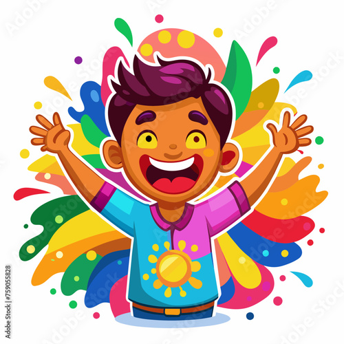 Holi Colorfull illustration happy Festival of colors