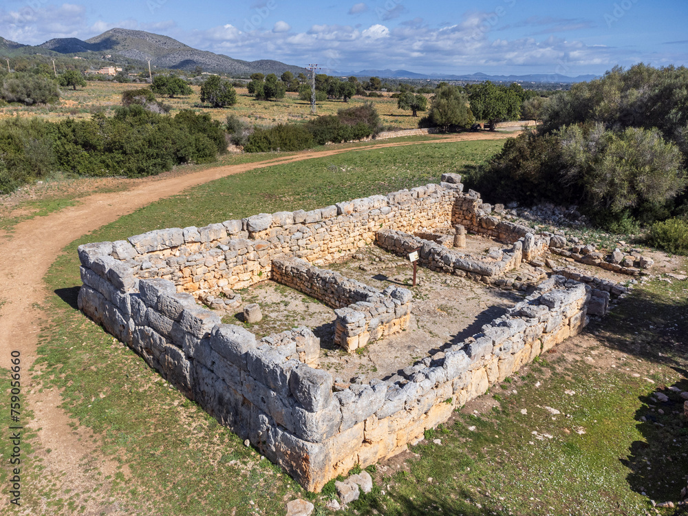 Hospitalet Vell archeological site, rooms in the walled enclosure, Majorca, Balearic Islands, Spain