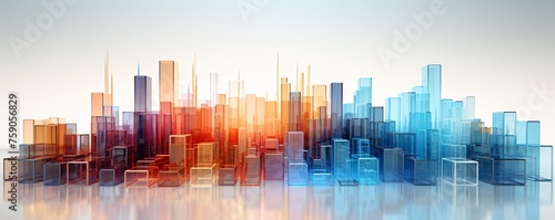 a city skyline made of glass © Bogdan