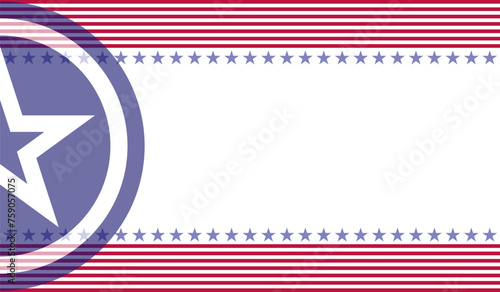 USA flag symbols patriotic banner background border with blank space for text vector design template.