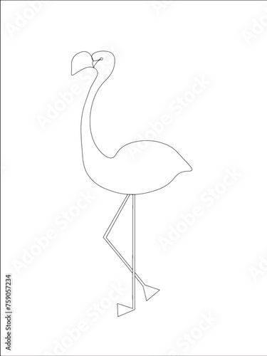 Vector illustration - isolated flamingo design icon