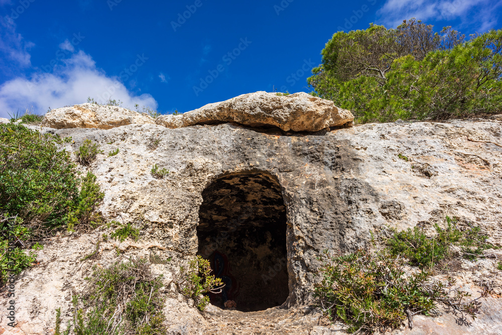 Cala Bota cave, Manacor coast, Majorca, Balearic Islands, Spain