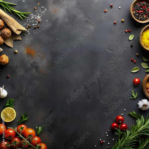 Delectable Delights: Food Background with Space for Text