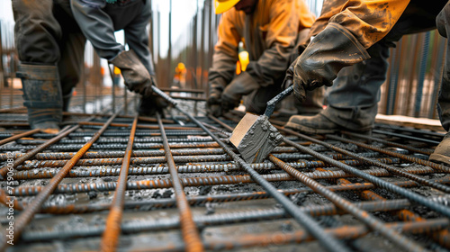Forging Foundations: Steel Reinforcement Fabrication by Construction Workers © BRH
