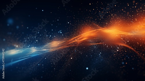 background with abstract orange and blue waves