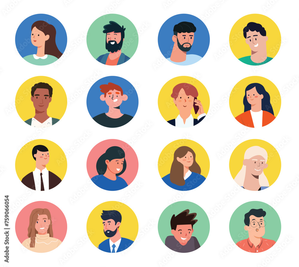 Set of avatars of different people. Vector illustration in flat style Set of avatars of different people. Vector illustration in flat style