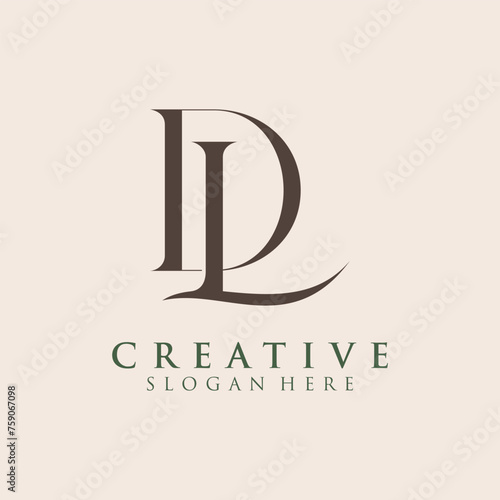 Luxury Initial DL  Monogram Text Letter Logo Design