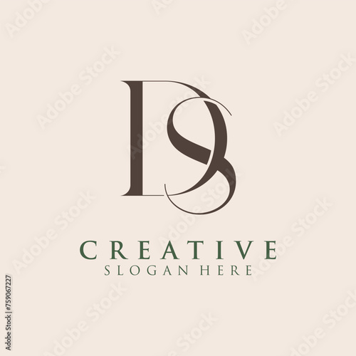 Luxury Initial DS  Monogram Text Letter Logo Design