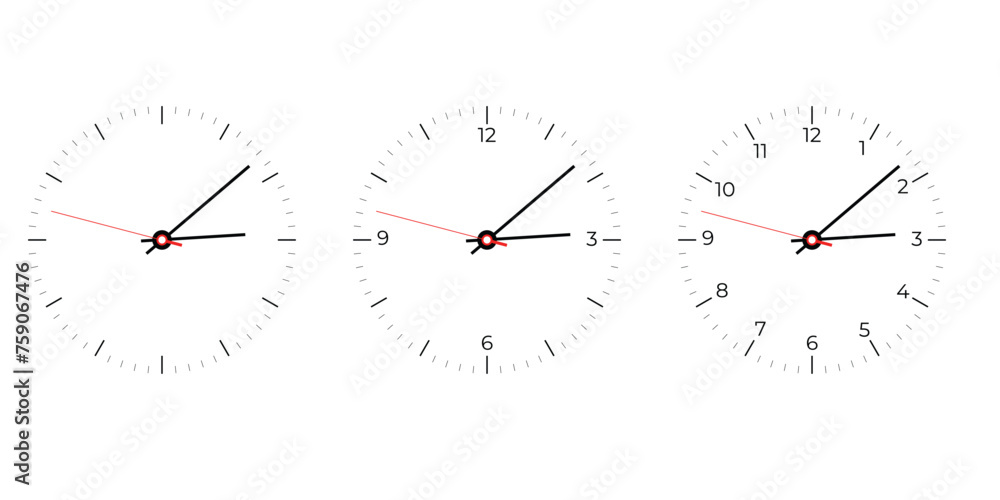 Wall Clock Isolated on White Background Wall Clock Isolated on White Background