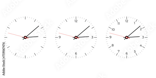 Wall Clock Isolated on White Background