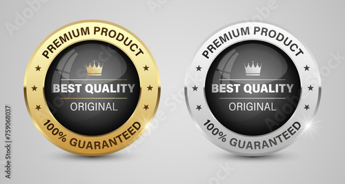 Luxury gold badges and labels premium quality product