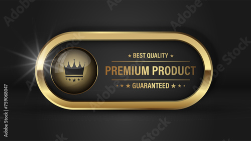 Luxury gold badges and labels premium quality product