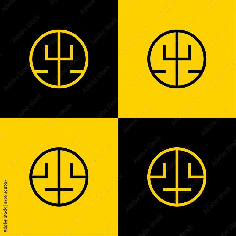 Obraz premium Simple SZ and ZS Letters Circle Logo Set, suitable for business with SZ and ZS initials