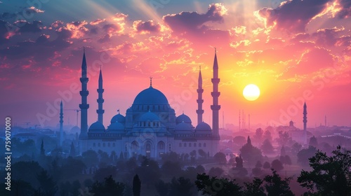 Serene Mosque View with Peaceful Vibes