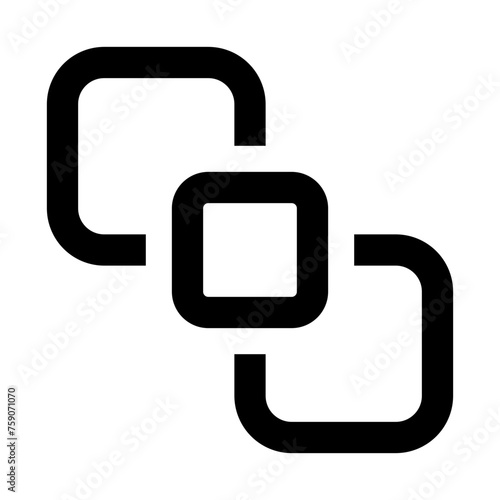 Exclude icon in outline style. Simple omit vector illustration — pixel-perfect icon.