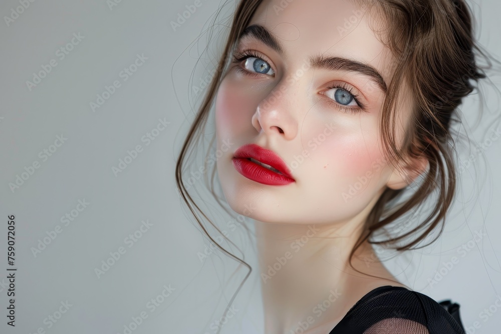 a model posing for a photo, showing their beauty and confidence