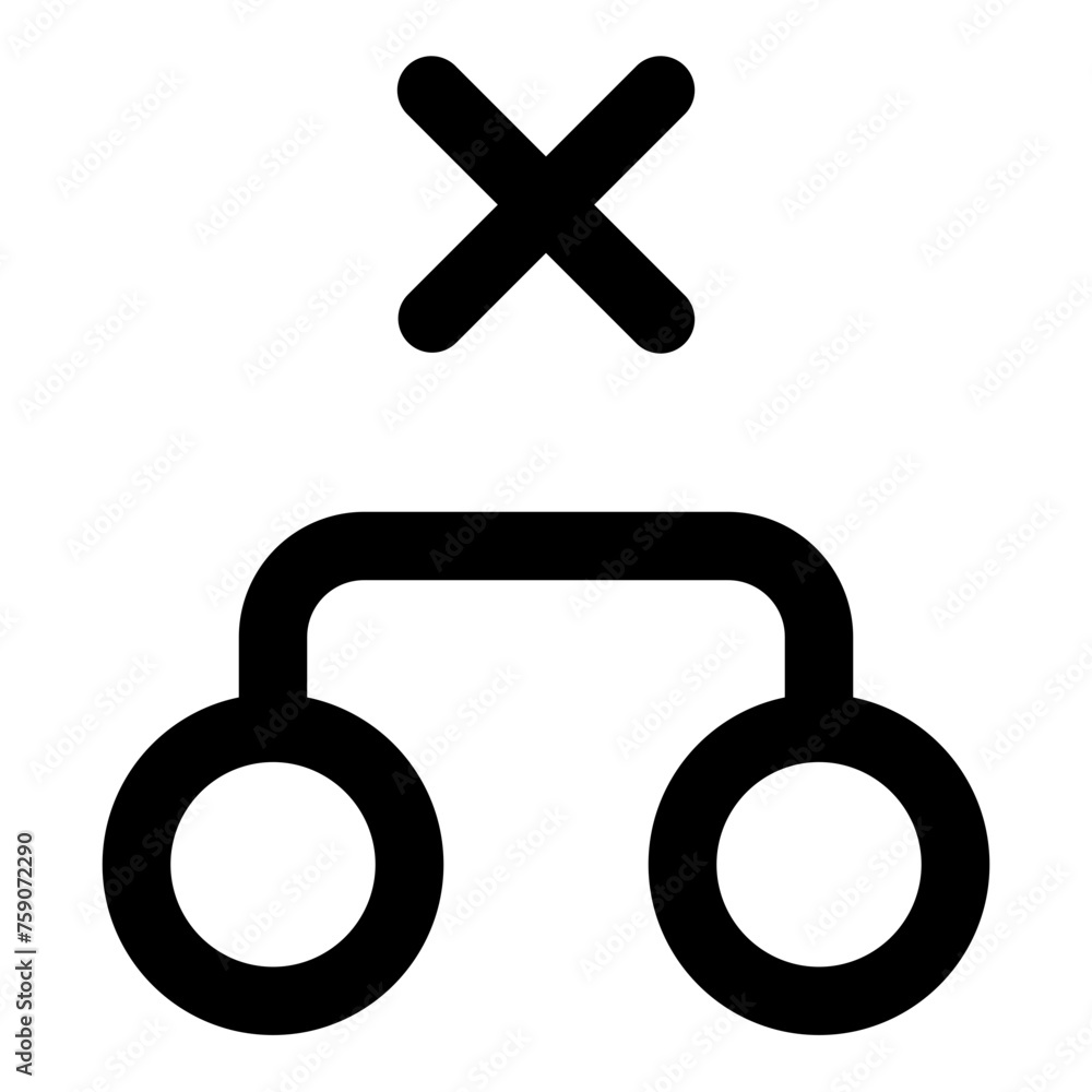 Delete branch code icon in outline style. Simple git development symbol vector illustration — pixel-perfect icon. Delete branch code icon in outline style. Simple git development symbol vector illustration — pixel-perfect icon.