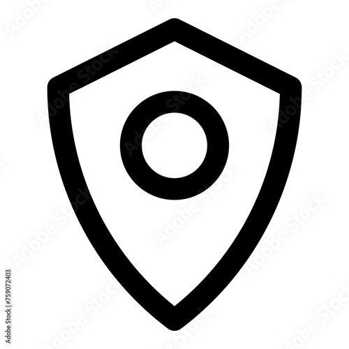 Shield icon in outline style. Simple protection vector illustration — pixel-perfect icon.