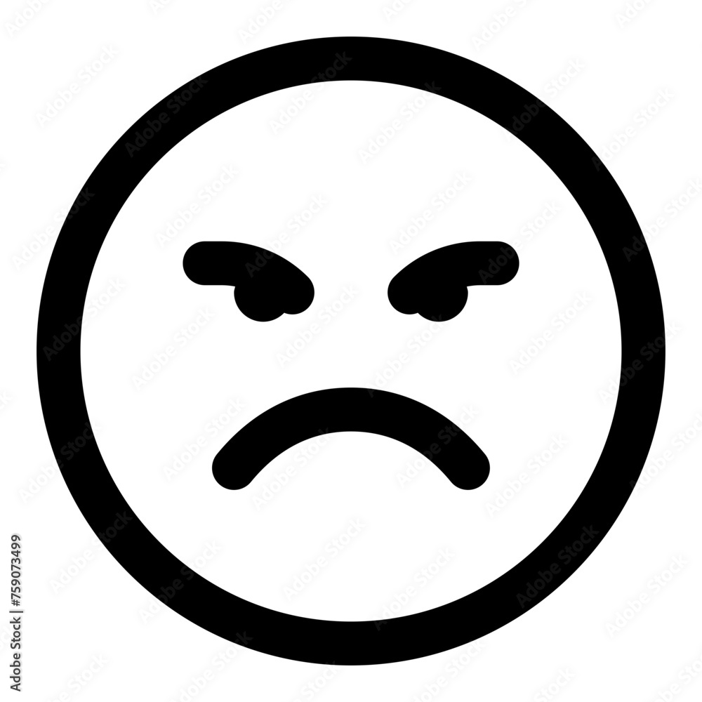 Angry emoji icon in simple line vector style Angry emoji icon in simple line vector style