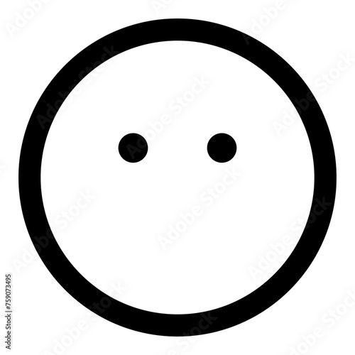 Blank face emoji icon in simple line vector style
