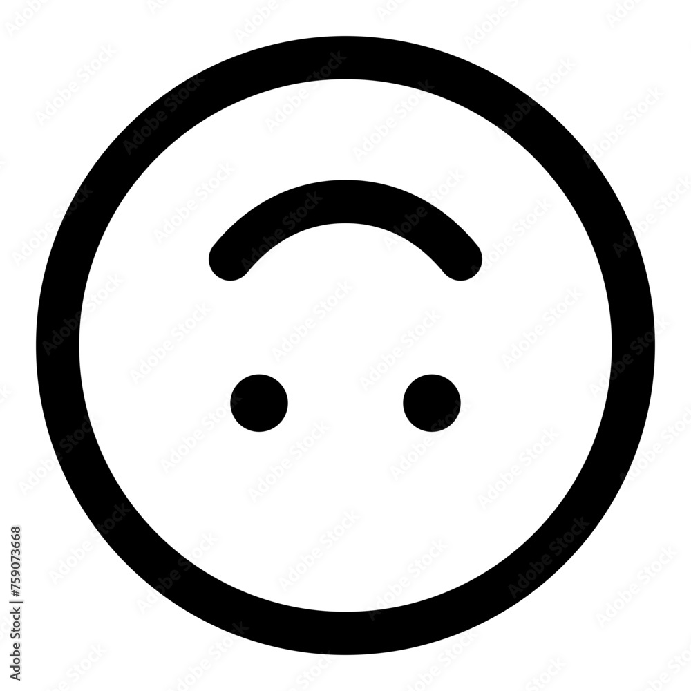 Fotografie Upside-down smile emoji icon in simple line vector style