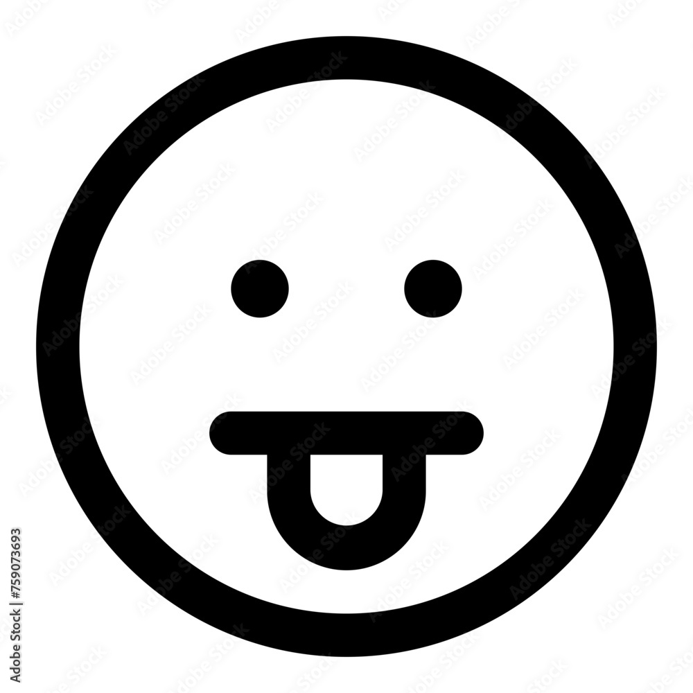 Tongue emoji icon in simple line vector style Tongue emoji icon in simple line vector style