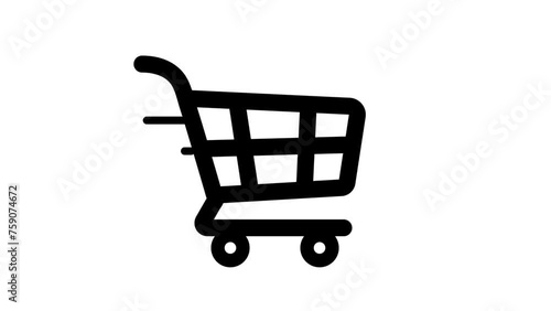 Shopping cart icon. Alpha channel, transparent background. 4K resolution photo